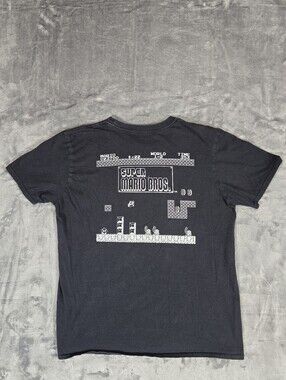 Super Mario Bros T Shirt Size Large Fits Medium Nintendo Black